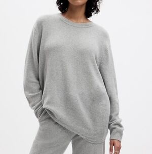 GAP Light Gray CashSoft Tunic Sweater, Size Large Tall